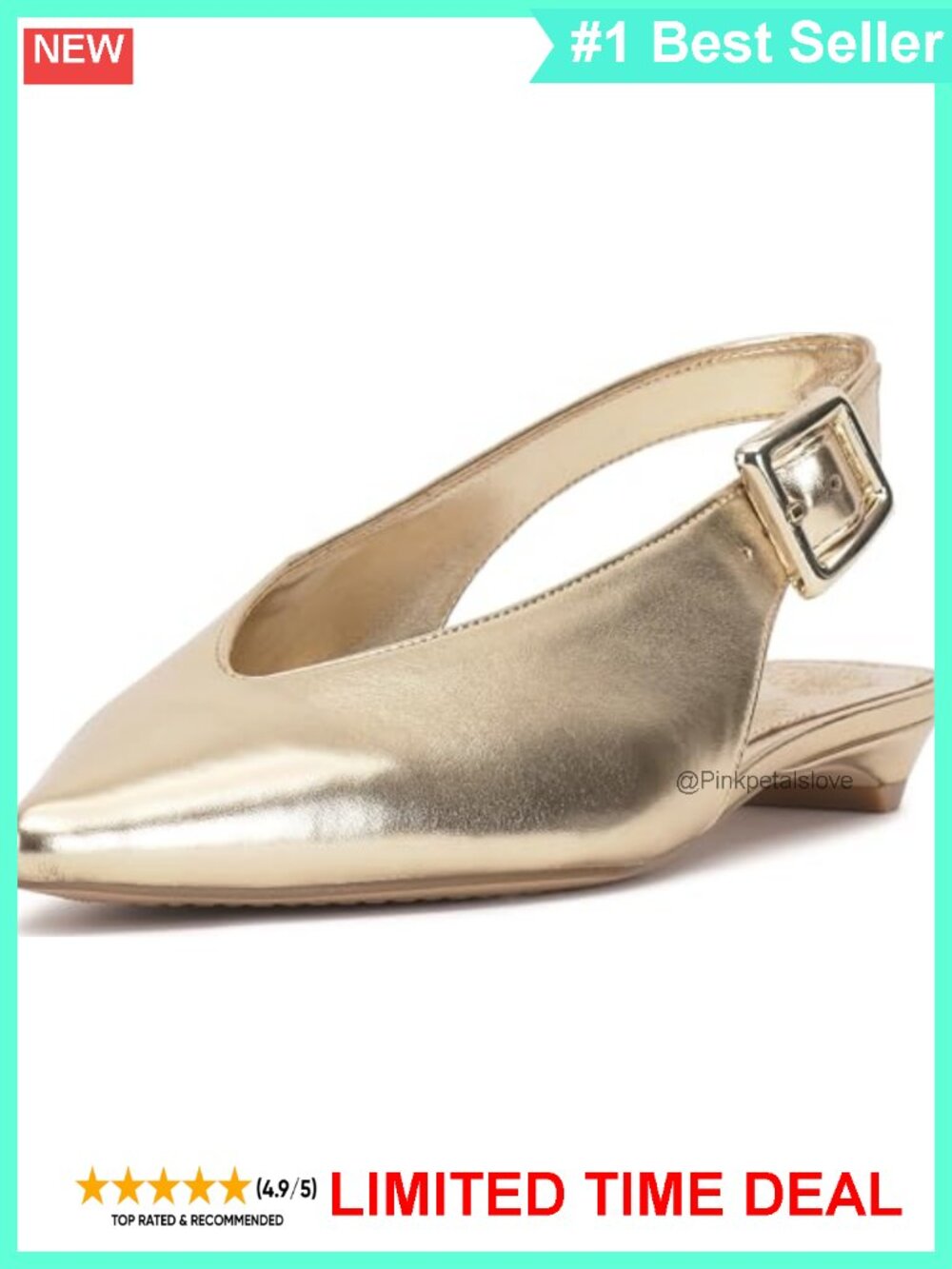 Faux Leather Pointed Toe Kitten Heel Flats